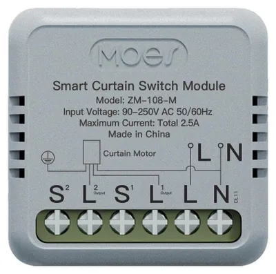 Zdjęcie produktu dla Inteligentny przełącznik kurtyny, sterowanie głosowe, kompatybilny z WiFi i ZigBee, ZigBee 1 PC