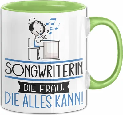 Produktbild von Songwriterin Geschenk Tasse Becher Die Frau Die Allen Kann Geschenkidee für eine Songwriterin Lustig (Grün)