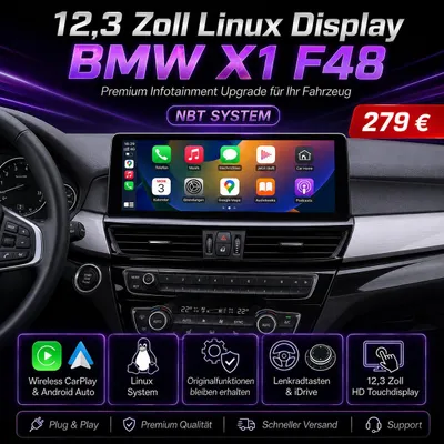 Produktbild von 12,3 Zoll Linux Display BMW X1 F48 NBT CarPlay & Android Auto