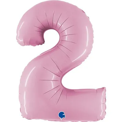 Produktbild von Riesenzahl Folienballon 40"/102cm | Pastel Pink Zahl: 2