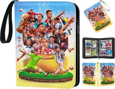 Produktbild von Fussball Sammelkarten Album, WM 2026 Fußball Karten Sammelalbum Sammelmappe Sammelheft Sammelbuch mit Reißverschluss Tragegriff, 4 Taschen 50 Seiten 4