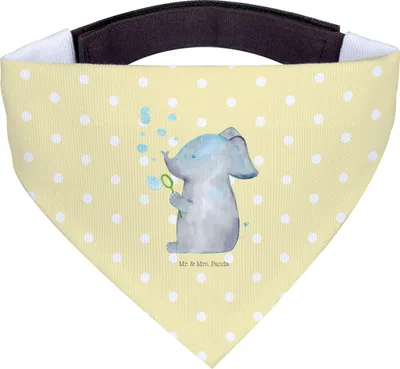 Produktbild von Mr. & Mrs. Panda Hunde Halstuch Elefant Seifenblasen - Gelb Pastell - Geschenk, Liebesspruch, Lustige Sprüche, Hunde-Halstuch, Hundeschal, Hund, Für, Elefanten, Liebe