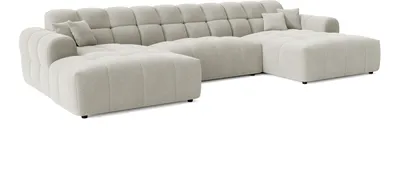 Produktbild von LetSit Ecksofa Andrea U Raven Universal Freistehendes Loungesofa Bequemes Ecksofa zum Entspannen Schmutzabweisend Für Wohnzimmer Schlafzimmer Beige
