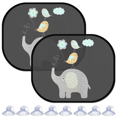 Immagine prodotto di Parasole per auto, ideale per bambini, con 8 ventose e motivi di animali, dimensioni 44x36 cm, protezione UV