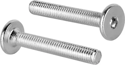 Zdjęcie produktu dla Śruby meblowe z łbem płaskim M6 Złącza meblowe 40mm typ KF z gniazdem sześciokątnym ISK 4mm - 10 szt