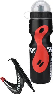 Zdjęcie produktu dla Bidon rowerowy 650 ml, z uchwytem, do rowerów górskich i szosowych, LEAKDICHT, czarny