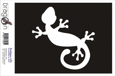 Produktbild von Aufkleber / Autoaufkleber - JDM / Die cut / Auto / OEM - Gecko - 110x110 mm schwarz - Heckscheibe / Heckscheibenaufkleber