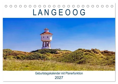 Produktbild von Langeoog Geburtstagskalender (Tischkalender 2027 DIN A5 quer), CALVENDO Monatskalender