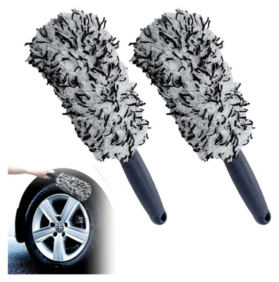 Produktbild von Felgenbürste, Flache Felgenbürste, Felgenreiniger Bürste, Reinigung Bürste für Autofelgen und Motorräder, 2 Stück