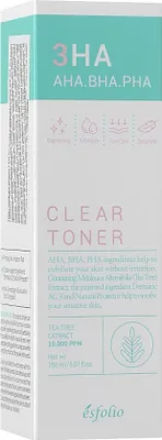 Produktbild von Gesichtswasser 3HA Clear 150ml mit AHA BHA PHA für zu Akne neigende und empfindliche Haut