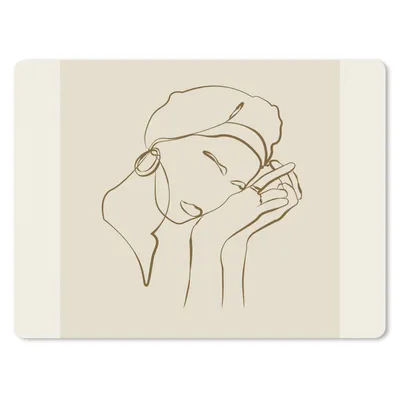 Produktbild von MuchoWow® Mauspad Mousepad Frau - Linienkunst - Zitate - Text 23x19 cm - Mousepads - Maus Mat - Pad - Mausunterlage - Schreibtischunterlage - Mauspad