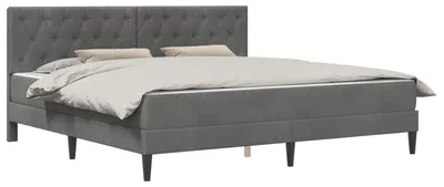 Produktbild von Bettgestell mit Matratze Dunkelgrau 200 x 200 cm Samt
