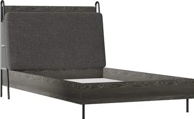 Produktbild von Bett in Schwarz und Eiche Optik