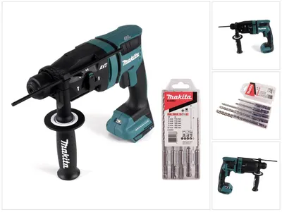 Immagine prodotto di Makita DHR 182 Z Martello perforatore a batteria 18 V 1,7 J SDS plus Brushless + set di 5 punte - senza batteria, senza caricabatteria