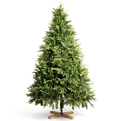 Produktbild von Verdego Künstlicher Weihnachtsbaum 180 cm, Holzständer, Hochwertiges PVC+PE Material, Ø 114 cm, ideal für Weihnachtsdekoration
