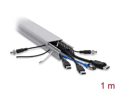 Zdjęcie produktu dla Kanal kablowy 50x30 mm, szary – 1 metr, z PVC, z otworami