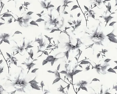 Produktbild von EDEM 9080-20 Blumen Tapete Floral schimmernd weiß grau silber 10,65 m2