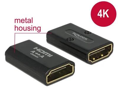 Image de Adaptateur Delock HDMI-A femelle > HDMI-A femelle 4K, adaptateur de genre, noir