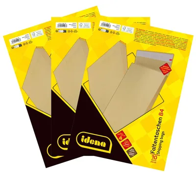 Produktbild von Idena 11093-3 - Versandtaschen DIN B4, 30 Stück haftklebend, Faltentaschen mit 4