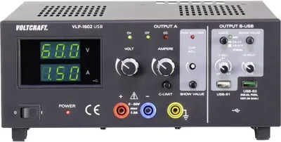 Produktbild von VOLTCRAFT VLP-1602 USB Labornetzgerät, einstellbar 0 - 60 V 0.01 - 1.5 A 123 WAnzahl Ausgänge 3 x