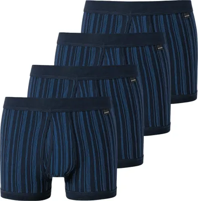Produktbild von Schiesser 4er Pack Original Classics Feinripp Unterhose kurz Mit kontrastfarbenem Streifen-Muster, Bequemer Softbund für hohen Tragekomfort, Besonders strapazierfähige, bequeme Feinripp-Qualität