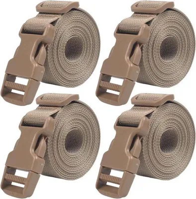 Produktbild von Reisbagageriem - 4 Stücke - 200 cm - Verstelbar - Khakifarbe