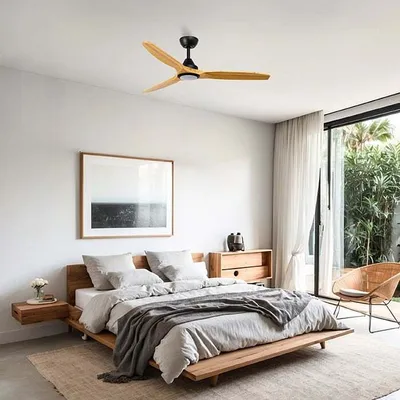 Produktbild von MORELOS M Ventilator mit Licht schwarz Ø132