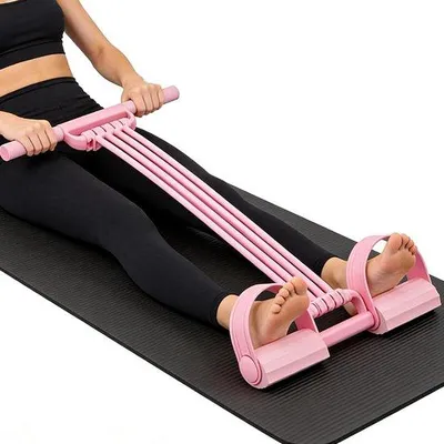 Produktbild von Widerstandsband mit Pedal - Fitnessband Trainingsband - Home Trains - Ganzkörperaktivierung - 51 cm - Rosa