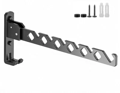Produktbild von Kleiderständer aus Aluminiumlegierung, klappbarer Wandkleiderständer, um 180° drehbarer Wandhaken, klappbarer Haken für den Waschraum, klappbarer Kleiderbügelhalter