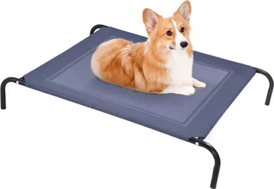Produktbild von GOPLUS Hundebett Metall, Haustierbett Garten, Hundeliege Katzenbett Katzenliege Haustierbett Hundesofa Schlafplatz Haustier Liegeplatz Draußen (130x90x20cm)
