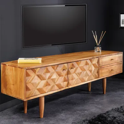Produktbild von riess-ambiente Massivholz TV Lowboard ALPINE 145cm natur Akazie Retro Design honey finish TV-Schrank Kommode