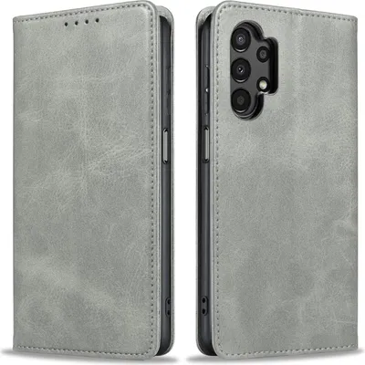 Produktbild von Handyhülle für Samsung Galaxy A13 Kunstleder Flip Cover Hülle Handytasche Case Kartenfach Farbe: Grau