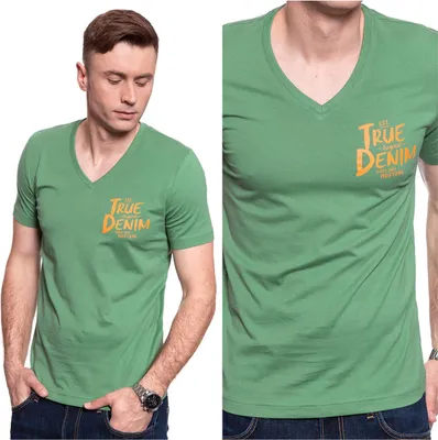 Produktbild von MUSTANG Herren, T-Shirt ALEX V PRINT, M, Grün, sport, tshirt, shirt