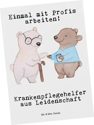 Produktbild von Mr. & Mrs. Panda Postkarte Krankenpflegehelfer Leidenschaft - Weiß - Geschenk, Lustig, Ausbildung, Witzig, Postkarten, Beruf, Spruch, Fotokarte, Ansichtskarten, Grußkarte