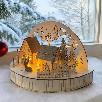 Produktbild von Weihnachtsszene beleuchtet Rehe