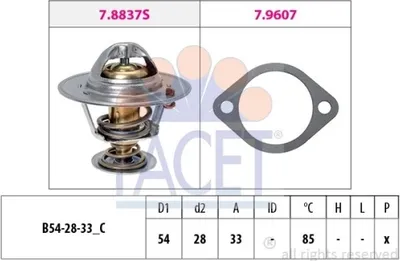 Produktbild von FACET Thermostat Kühlmittel 85°C für KIA Picanto (SA) für HYUNDAI GETZ (TB)
