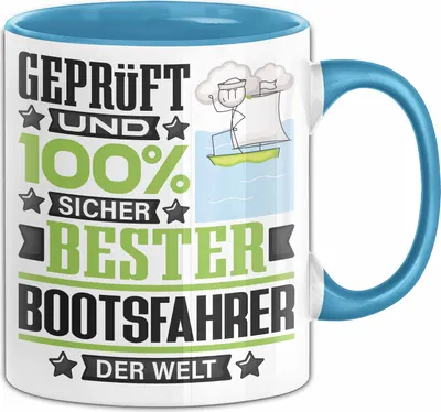 Produktbild von Bootsfahrer Geschenk Lustiger Spruch für Bootsfahrer Geschenkidee Bester Bootsfahrer Der Welt (Blau)