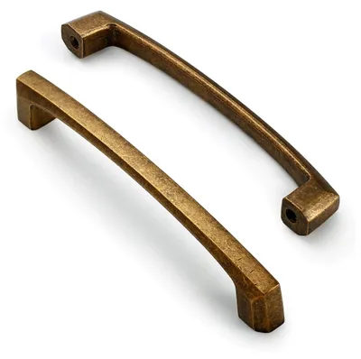 Produktbild von 10 Stück Antike Möbelgriffe aus Messing, 128 mm Lochabstand, Tür- und Schubladengriffe für Küchenmöbel