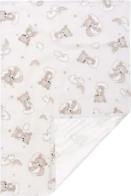 Produktbild von Wasserdichte Unterlage/Flanellwindel mit Wickelfolie - Teddy Clouds