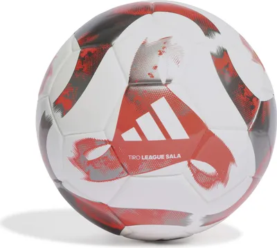 A close-up studio shot of an Adidas indoor football.