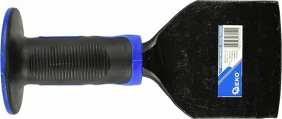 Produktbild von Ergonomischer Maurermeißel mit Handschutz – 215x100mm aus CrV-Werkzeugstahl, ideal zum Bearbeiten von Ziegeln und Beton