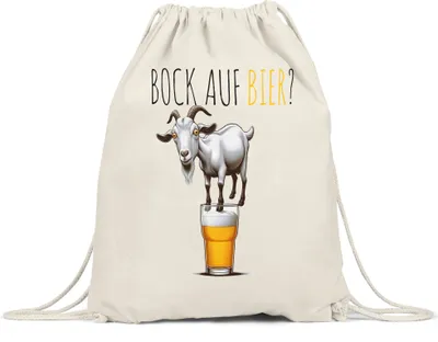 Produktbild von Bock auf Bier Verrückter Ziegenbock Turnbeutel - Lustiges Biergeschenk