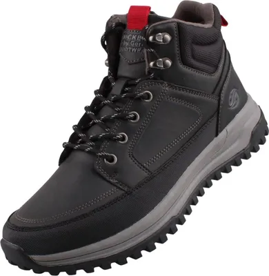 A single black boot is shown against a white background.