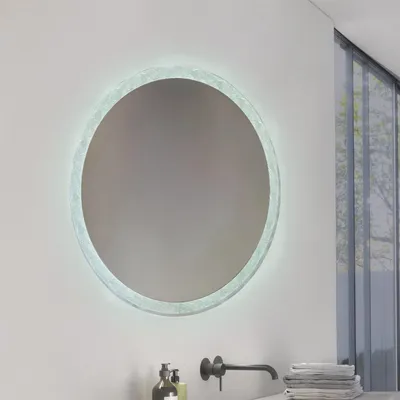 Productafbeelding van M Led-spiegel voor de badkamer, 80 x 80 cm, ronde spiegel met 15W, dimbaar