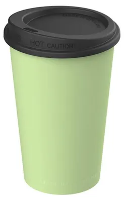 Image de Gobelet à café élégant "ToGo" 300 ml - Gobelet réutilisable avec couvercle - Savourez votre café en route - convivial vert/noir