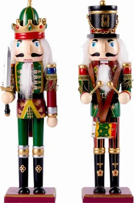 Produktbild von Famanu Holz Weihnachts-Notenknacker Soldat mit Standfuß - 30 cm