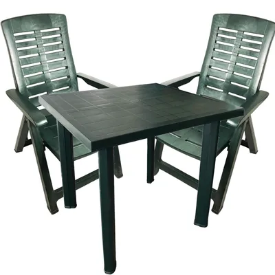 Produktbild von Outdoormöbel Gartengarnitur Bistrogarnitur 3-teilig Grün 80x75xH72cm