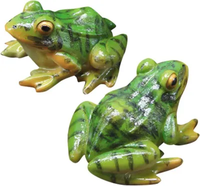 Productafbeelding van Miniatuur Kikker Beelden - Tuinkikker Decoratie - Tuin Decoratie - Levensgetrouw Ontwerp - 2 stuks - Groen