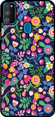 Produktbild von Smartphonica Handytasche Geeignet für Samsung Galaxy M30s mit Blumendruck - TPU Rückseite Abdeckung Fall Blumendesign