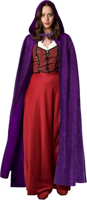 Obrázok produktu pre Plášť na Halloween s kapucňou, fialový, dlhý, vhodný na kostýmy
